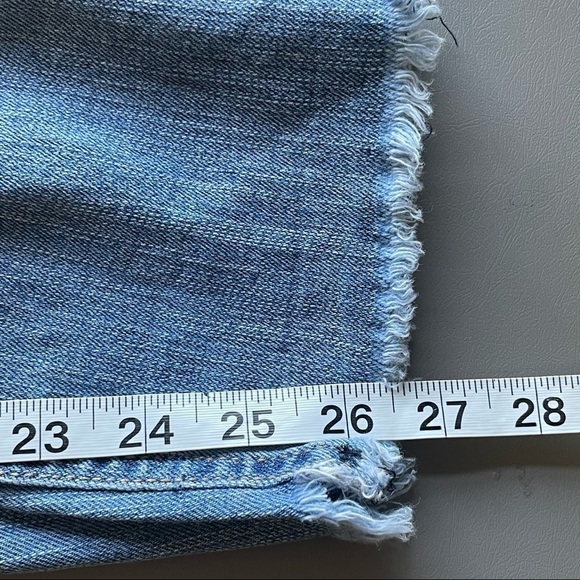 Almost Famous Distressed Cropped Overalls – Blue, Size 7 - Picture 12 of 12